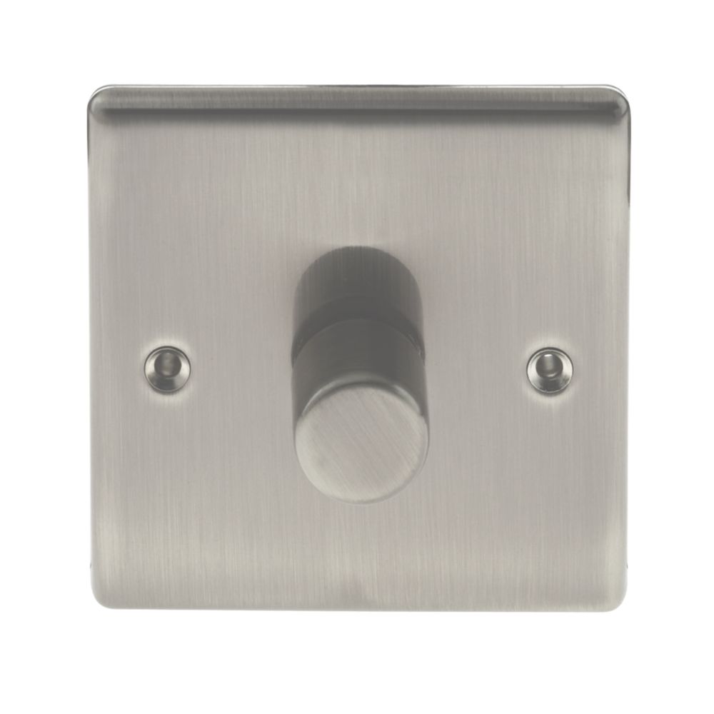 British General Nexus Metal 1-Gang 2-Way LED Dimmer Switch Brushed Iridium