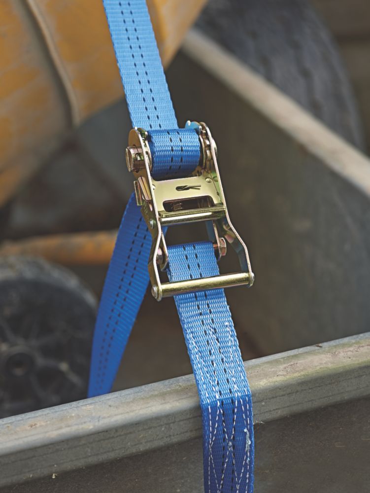 Ratchet Strap With J Hooks 6m X 38mm Ratchet Straps Lashing Screwfix Com
