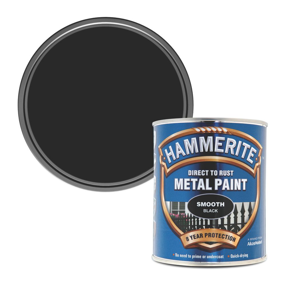 Hammerite Smooth Metal Paint Black 750ml Reviews