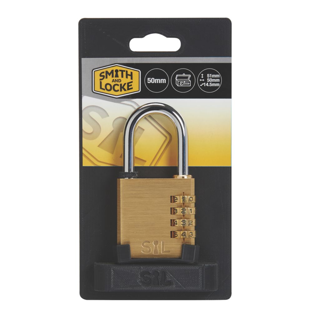 Smith & Locke Brass Combination Padlock 50mm