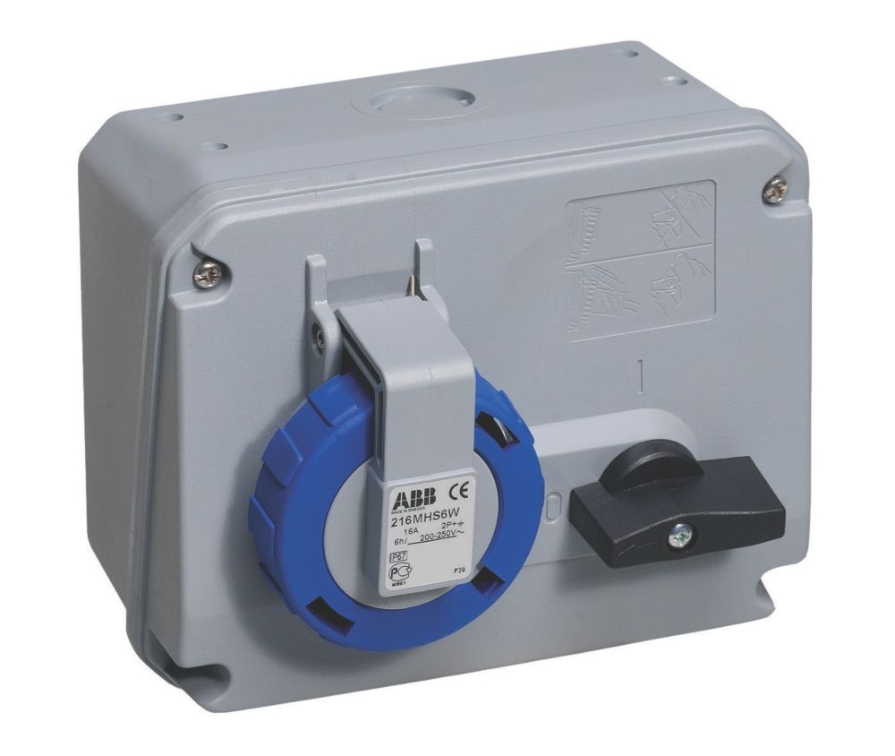 ABB Switched Socket 16A 2P+E 250V 6H IP67