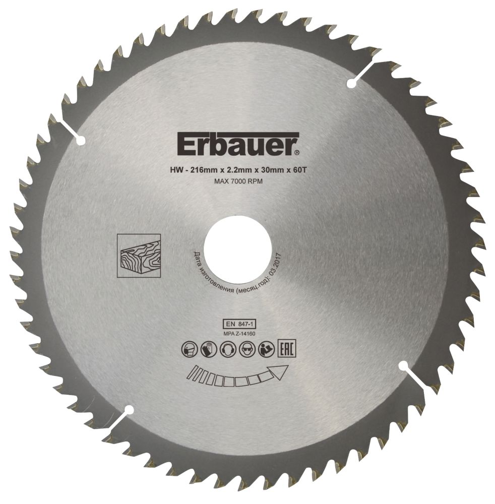 Erbauer TCT Saw Blade 216 x 30mm 60T Reviews