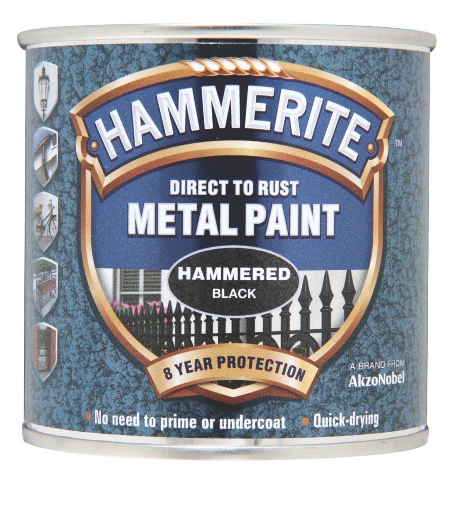 Hammerite Hammered Metal Paint Black 250ml Reviews