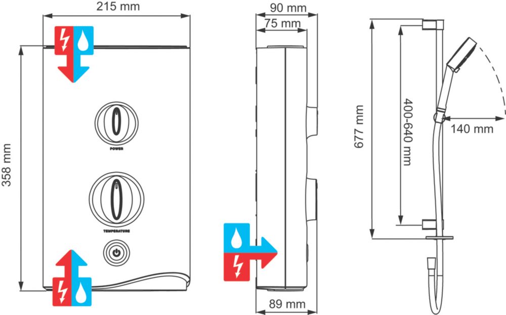 Mira Sport White / Chrome 10.8kW Electric Shower