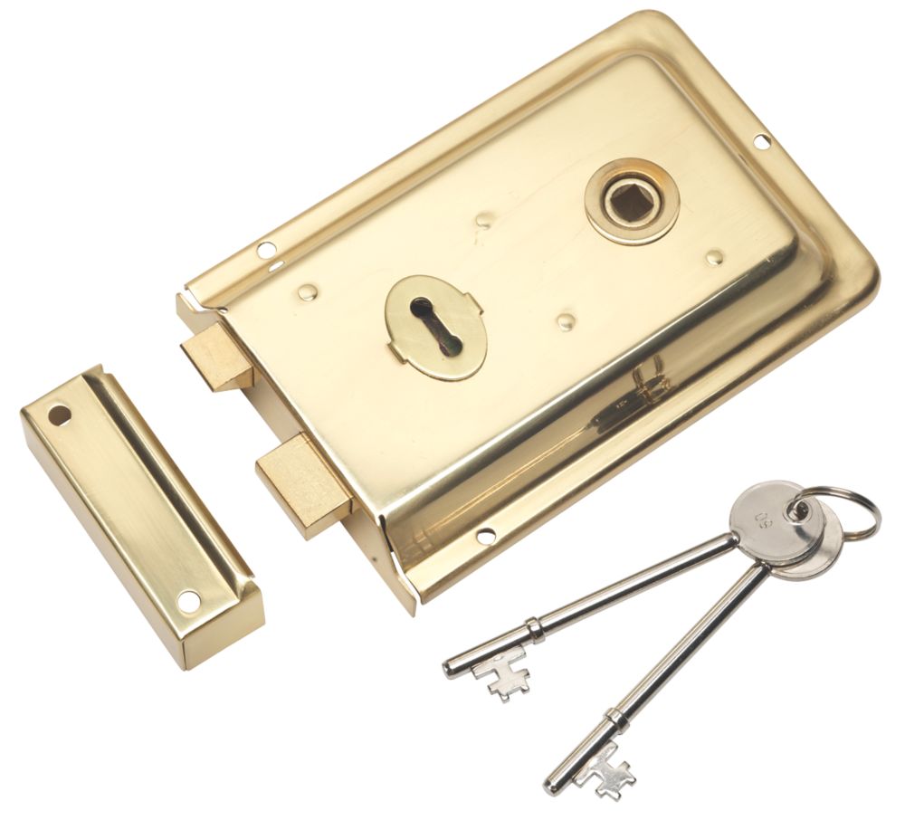Eurospec Rim Lock Polished Brass 155 X 105mm Rim Locks