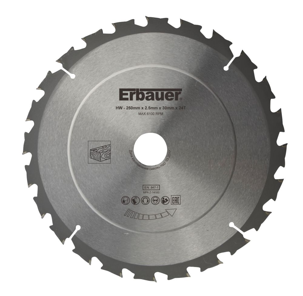 Erbauer TCT Saw Blade 250 x 30mm 24T Reviews