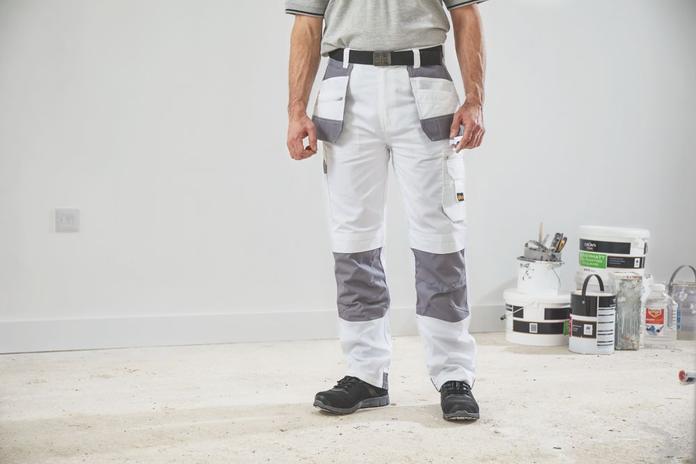 Site Jackal Work Trousers White / Grey 36