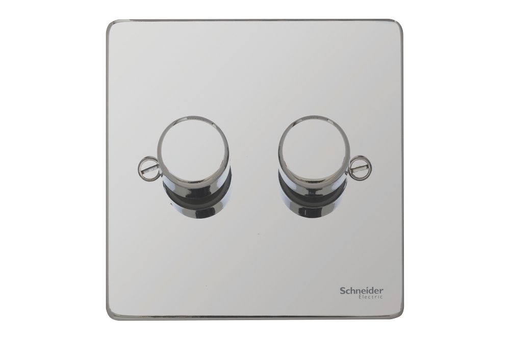 Schneider Electric Ultimate Low Profile 2-Gang 2-Way Dimmer Switch Polished Chrome