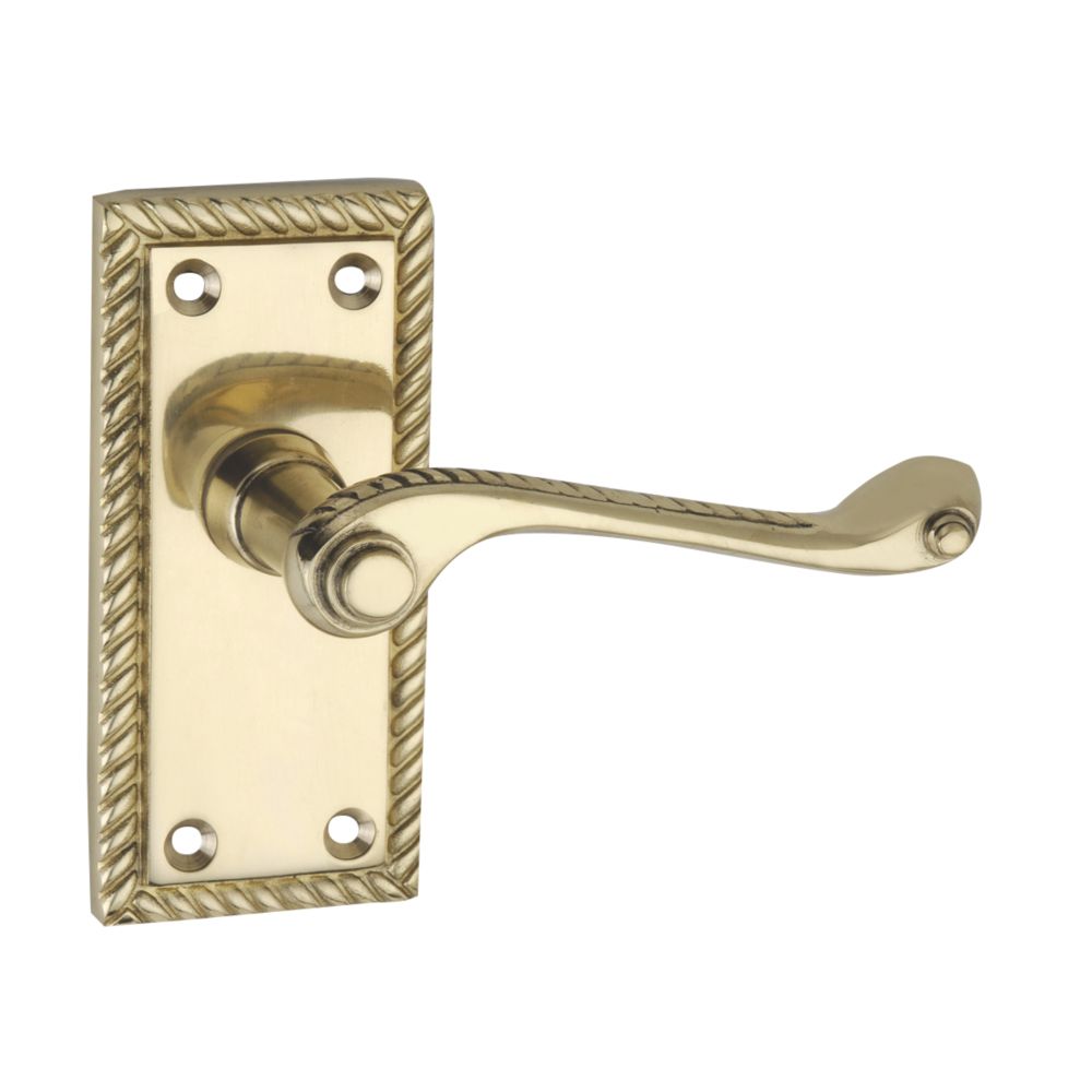 Smith & Locke Short Georgian Latch Door Handles Pair Polished Brass Reviews