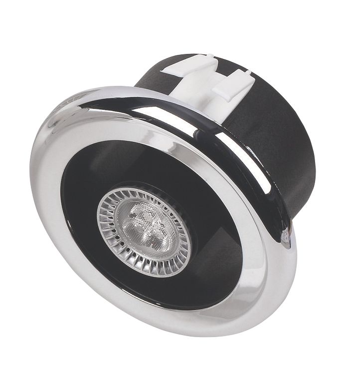 Manrose In-Line LED Shower Light Fan Kit Bright Chrome 100mm