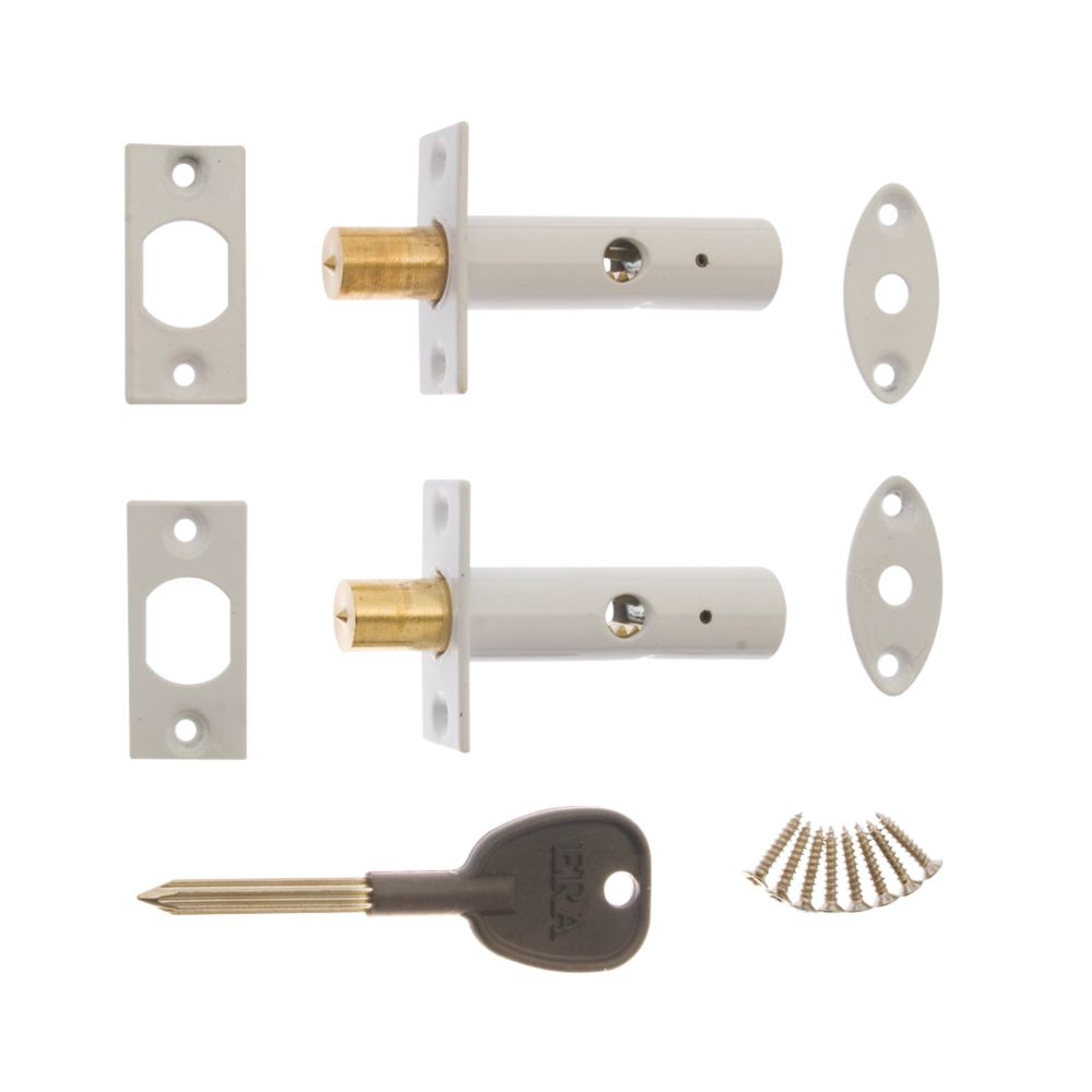 Era Brass Concealed Door Security Bolts 60mm 2 Pack Door Bolts