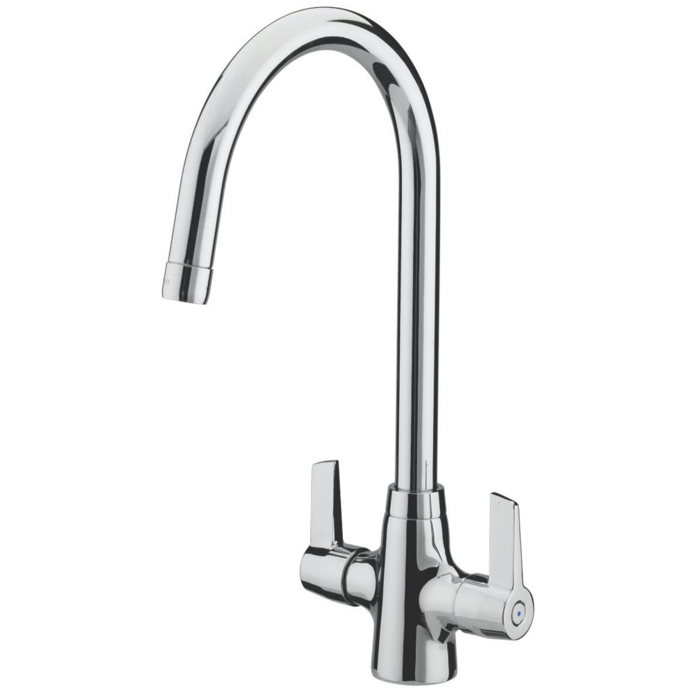 Dual Lever Mono Mixer Kitchen Tap Chrome Kitchen Mixer Taps Screwfix Com