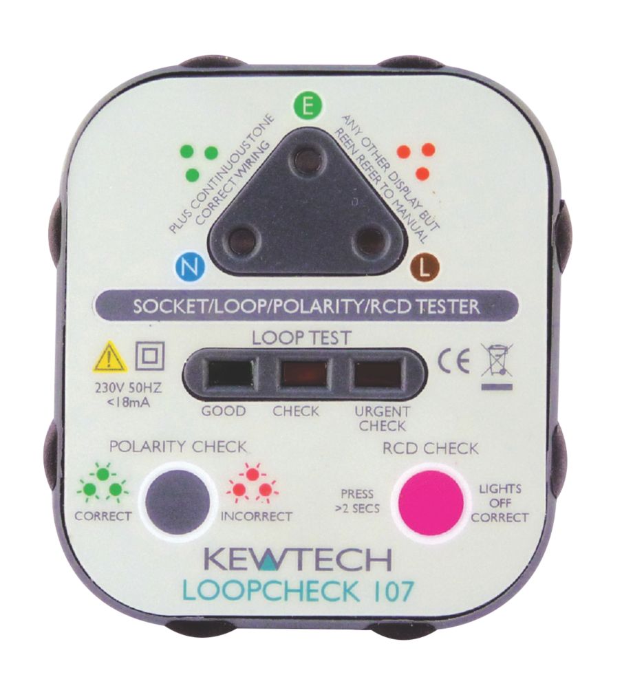 Kewtech Loopcheck 107 Advanced Plug-In Socket Tester