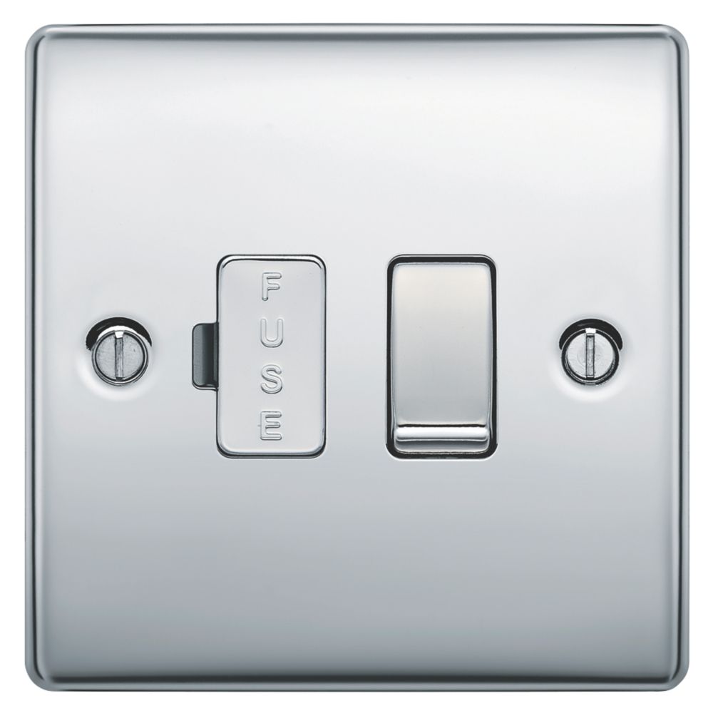 British General Nexus Metal 13A Switched Fused Spur Polished Chrome with Colour-Matched Inserts