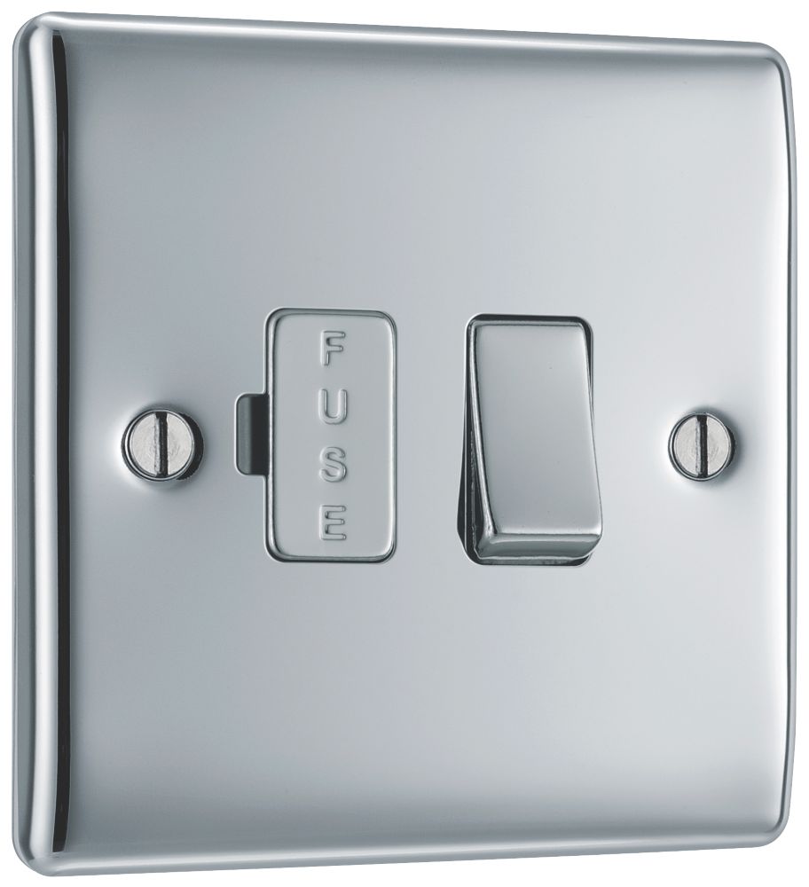 British General Nexus Metal 13A Switched Fused Spur Polished Chrome with Colour-Matched Inserts