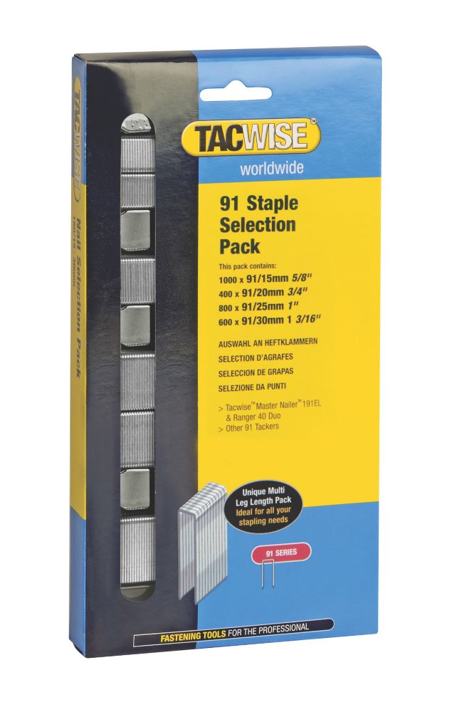 Tacwise 91 Series Staples Selection Pack Galvanised 2800 Pcs