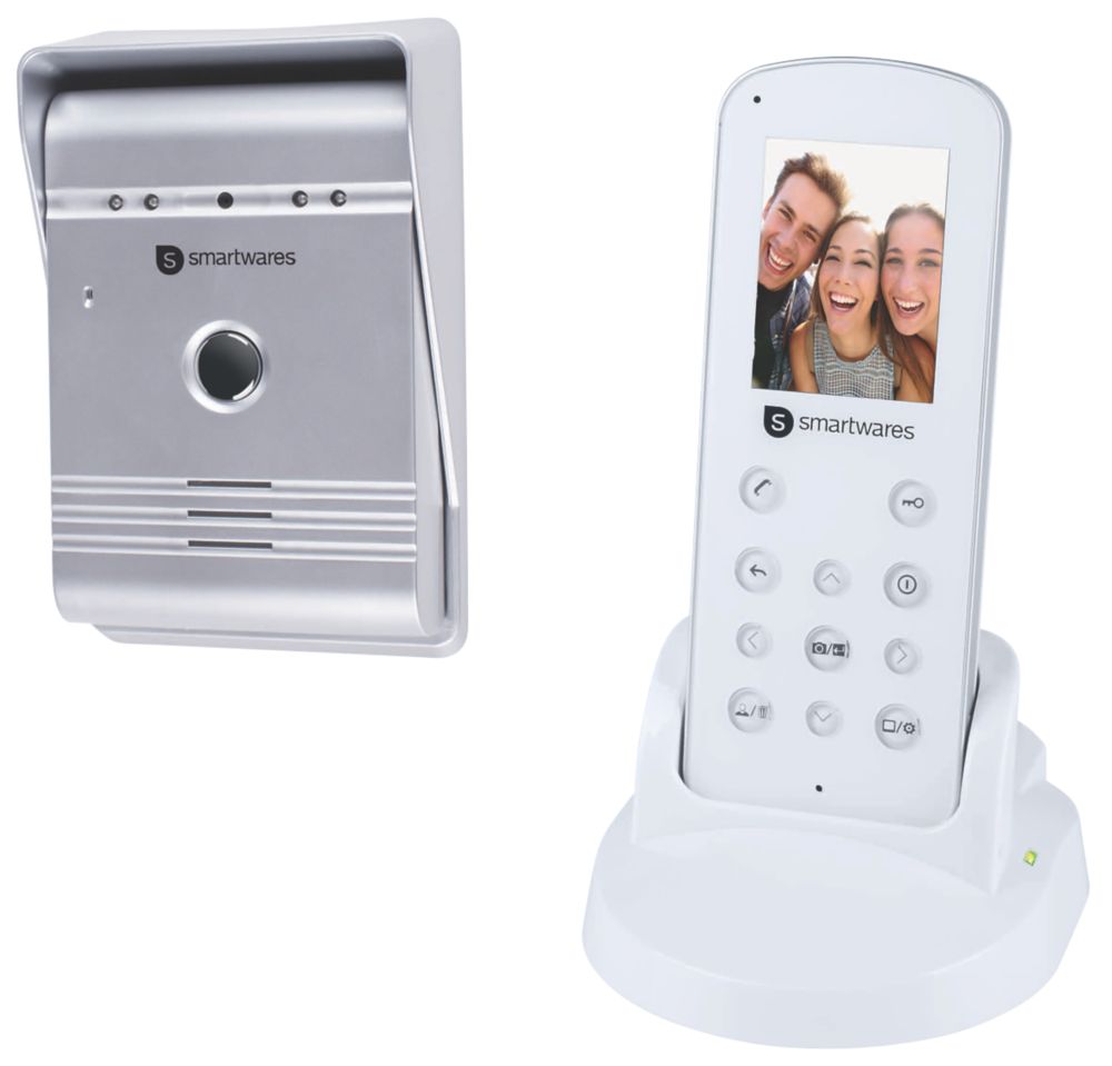 Smartwares Vd36w Wireless Video Doorbell Intercom With Portable Handset