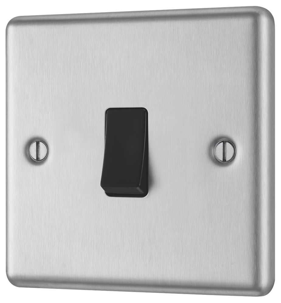 LAP 10AX 1-Gang 2-Way Light Switch Brushed Stainless Steel with Black Inserts Reviews