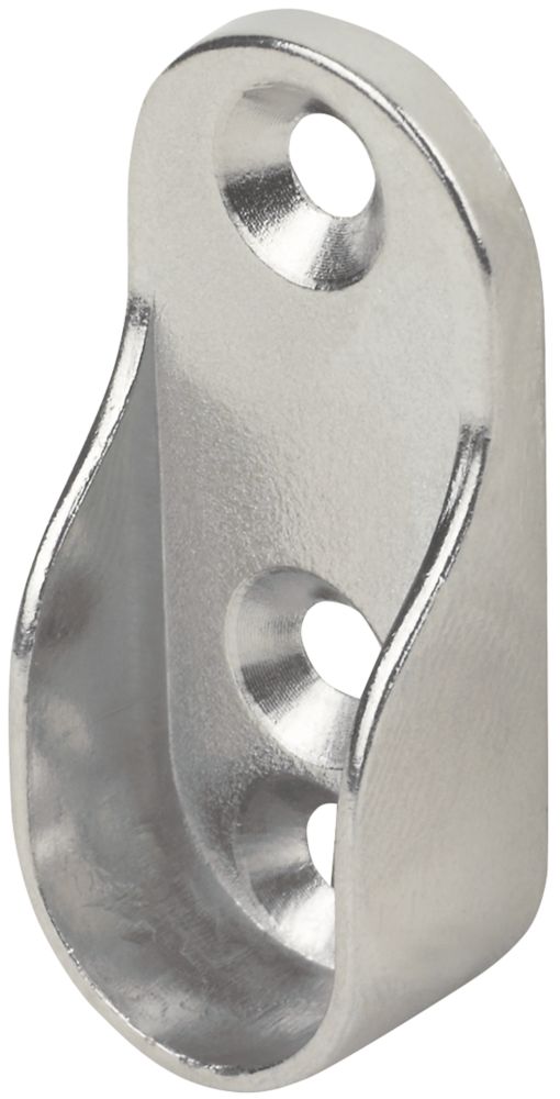 Smith Locke Oval Rail End Brackets Polished Chrome 30mm 2 Pack