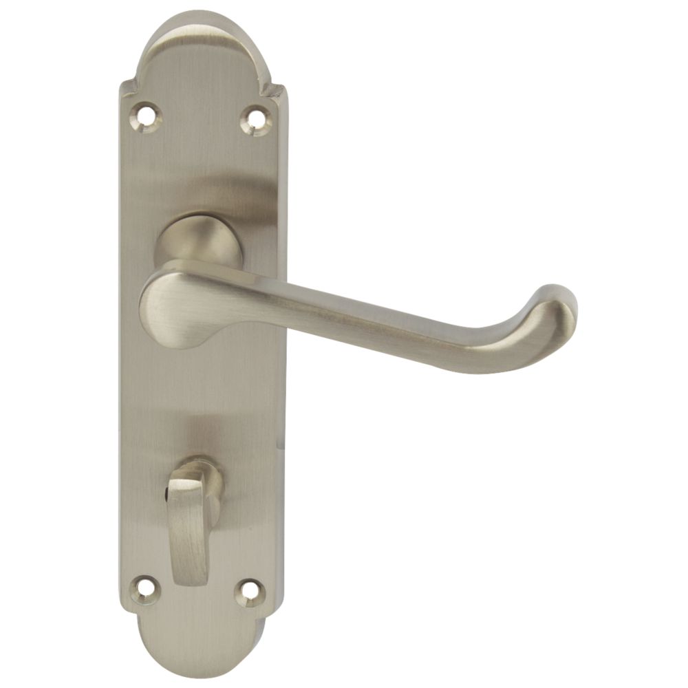 Hafele Dome WC Lever on Backplate Handle Pair Satin Nickel Reviews