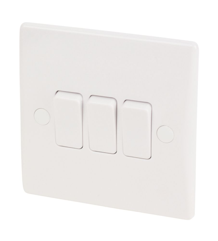 Schneider Electric Ultimate Slimline 10AX 3-Gang 2-Way Light Switch White with White Inserts Reviews