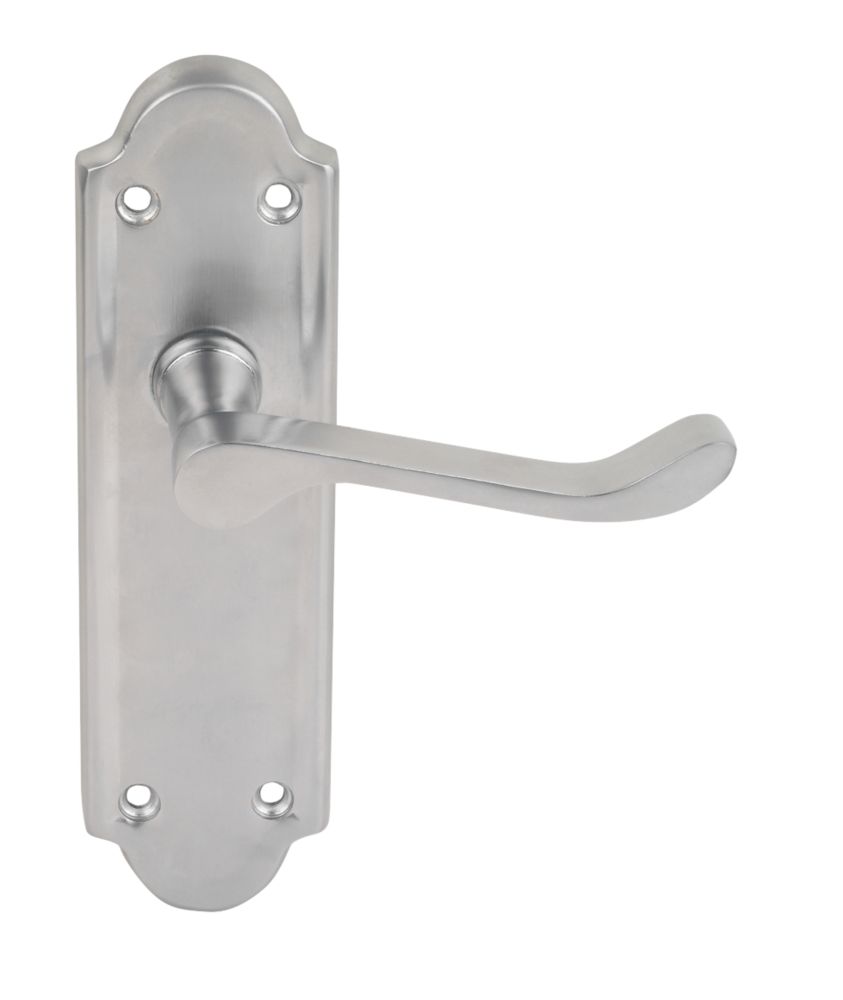 Smith & Locke Sherborne Latch Latch Door Handles Pair Satin Chrome