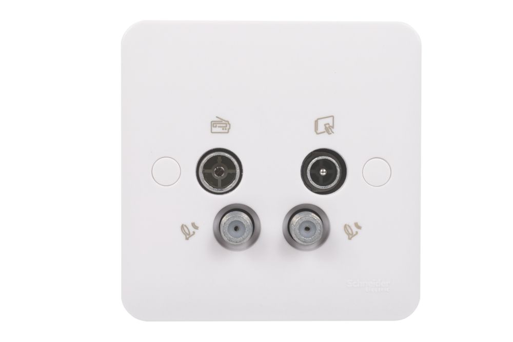 Schneider Electric Lisse 1-Gang Quadruplex Multimedia Socket White