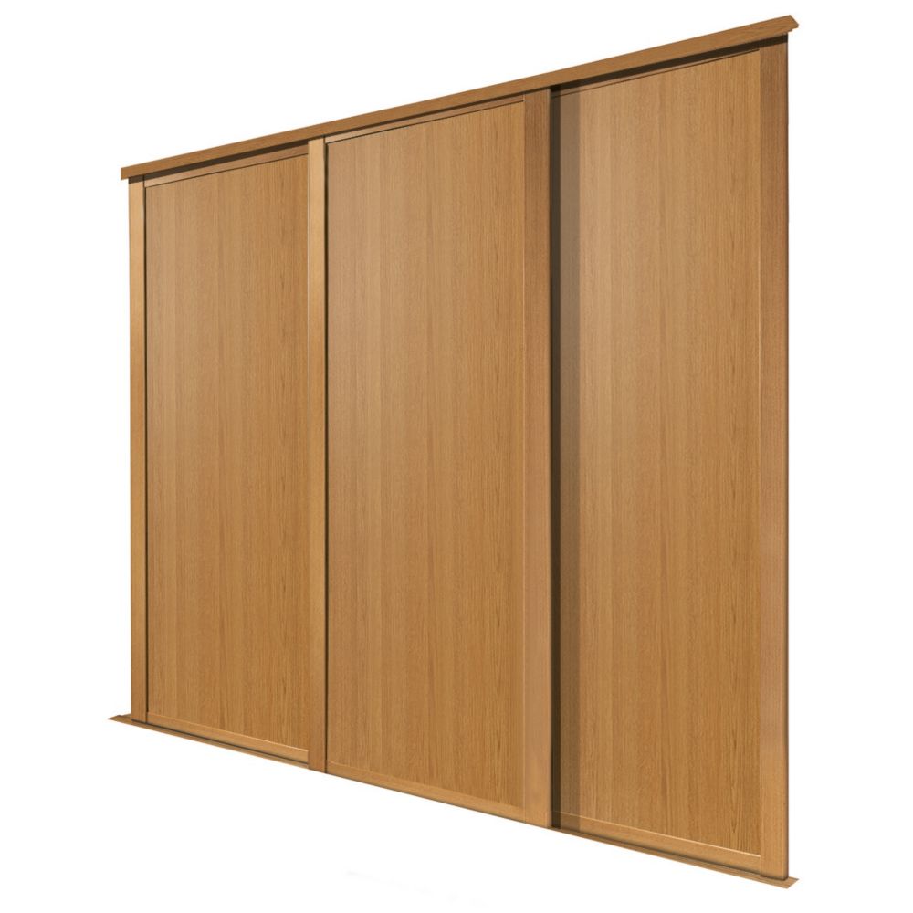 Spacepro Shaker 3 Door Panel Sliding Wardrobe Doors Oak 2136 X