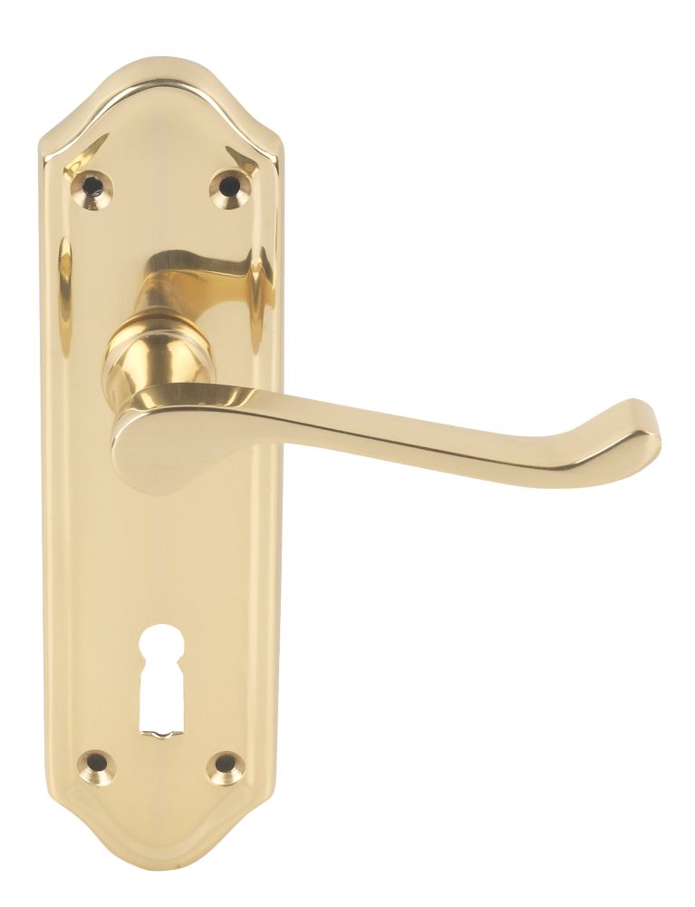 Smith & Locke Sherborne LoB Lock Door Handles Pair Polished Brass Reviews