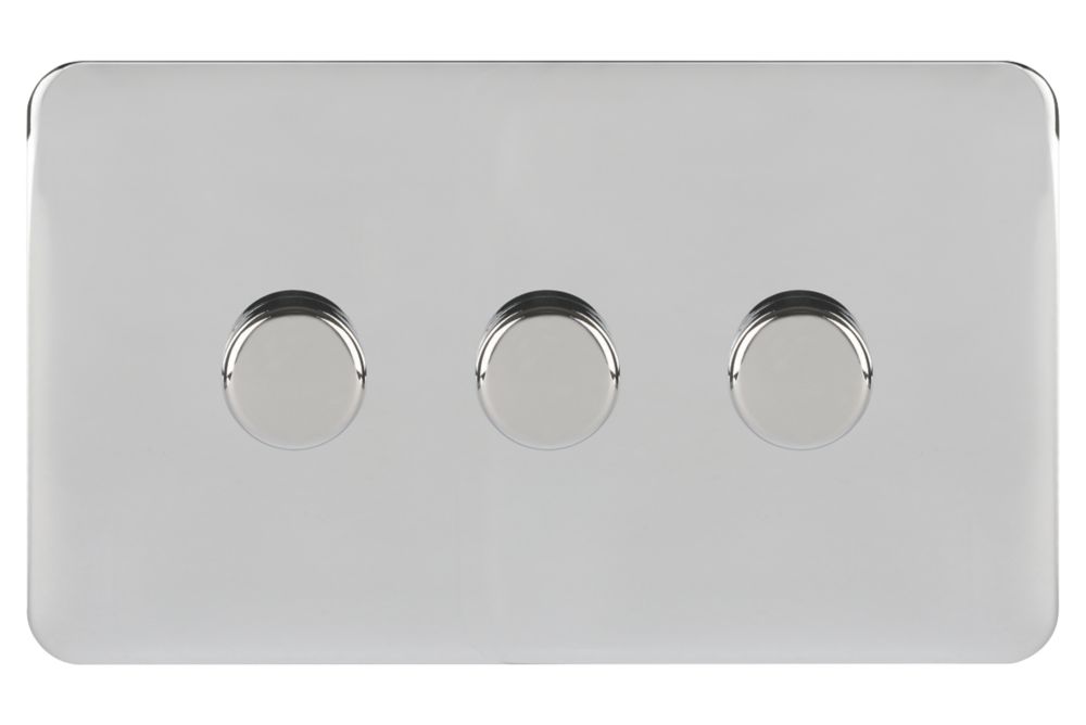 Schneider Electric Lisse Deco 3-Gang 2-Way Dimmer Switch Polished Chrome