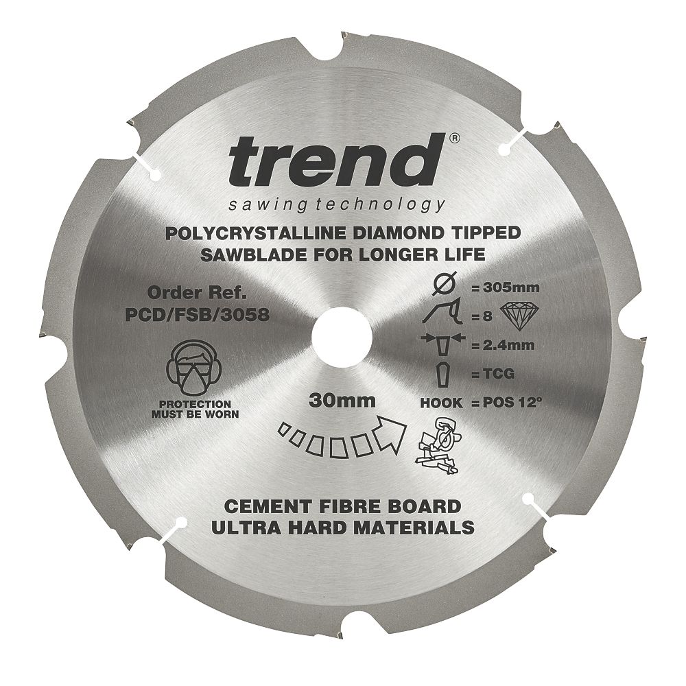 Trend Fibreboard Sawblade 305 x 30mm 8T Reviews