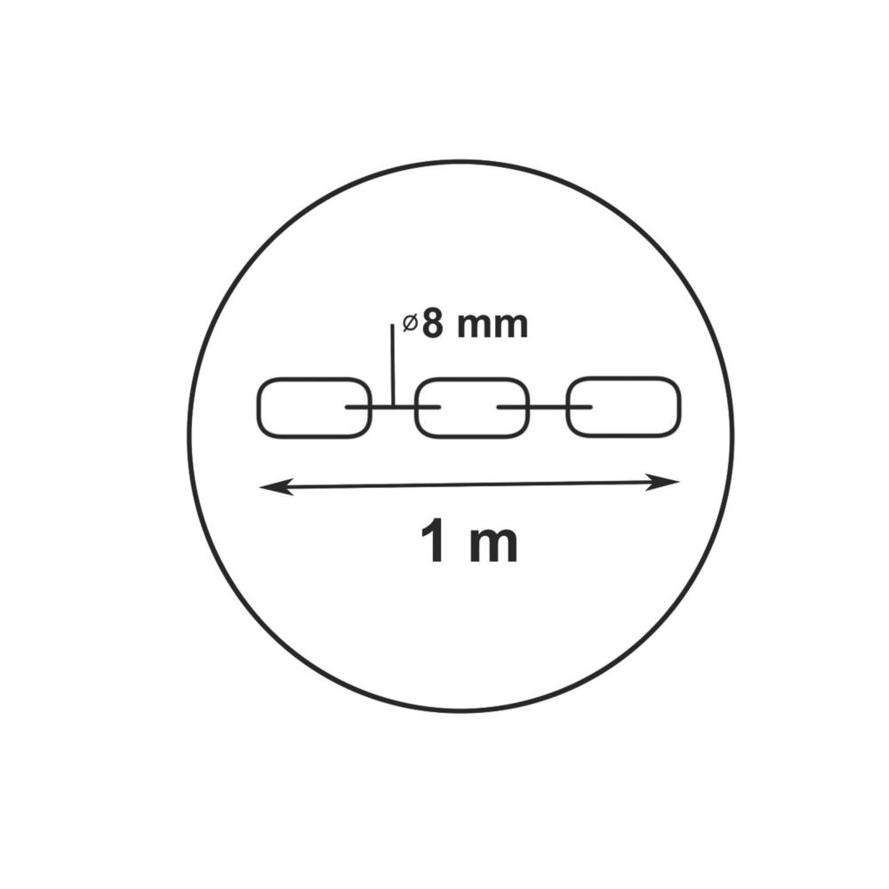 Smith & Locke Hardened Steel Security Chain 1m x 8mm