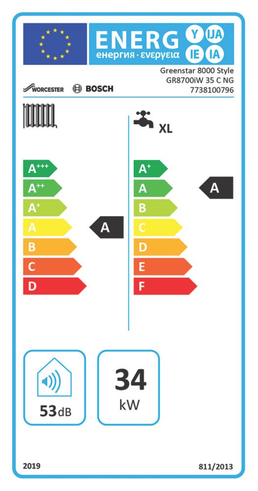 Worcester Bosch Greenstar 8000 35 Style Gas Combi Boiler Boilers Screwfix Com