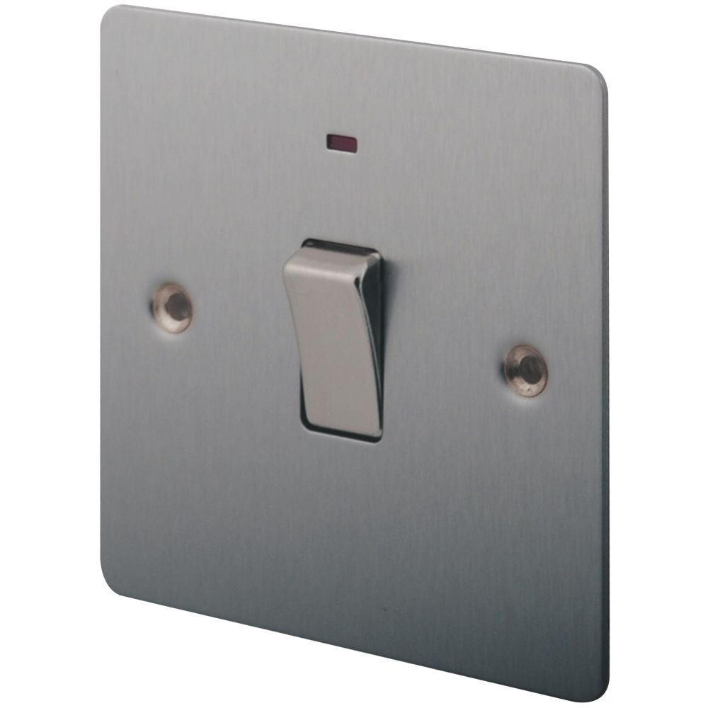 LAP 20A 1-Gang DP Control Switch Brushed Stainless Steel with Neon with Colour-Matched Inserts Reviews