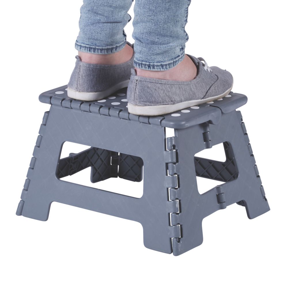 Polypropylene 1-Step Folding Stool 220mm Grey