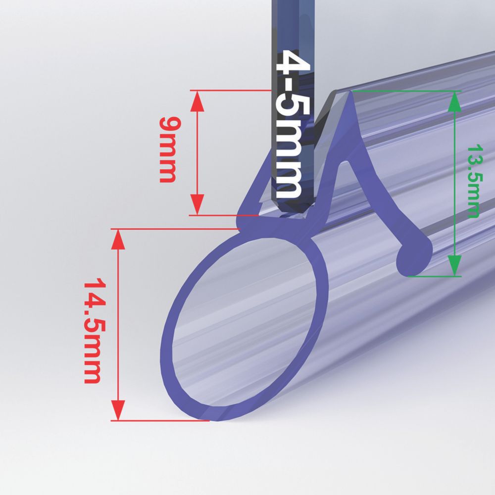 Aqualux Replacement Bath Screen Bubble Seal Clear 5mm x 1500mm