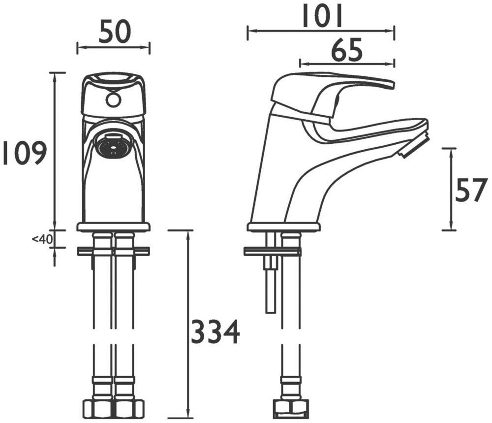 Bristan Cadet Basin Mono Mixer Tap with Clicker Waste