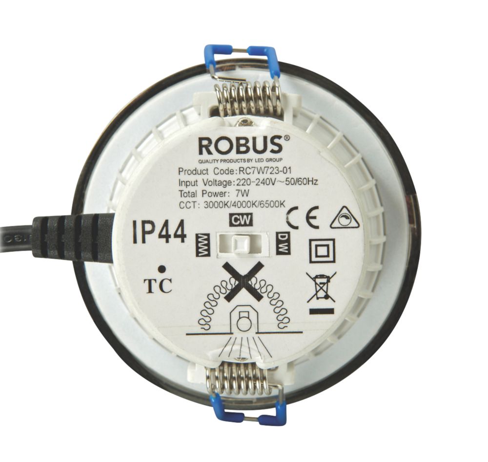 Robus Fixed Round LED Downlight 650lm 7W 220-240V