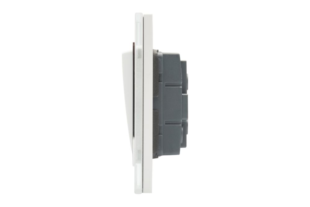 Retrotouch Crystal 10A 1-Gang 2-Way Light Switch White Glass