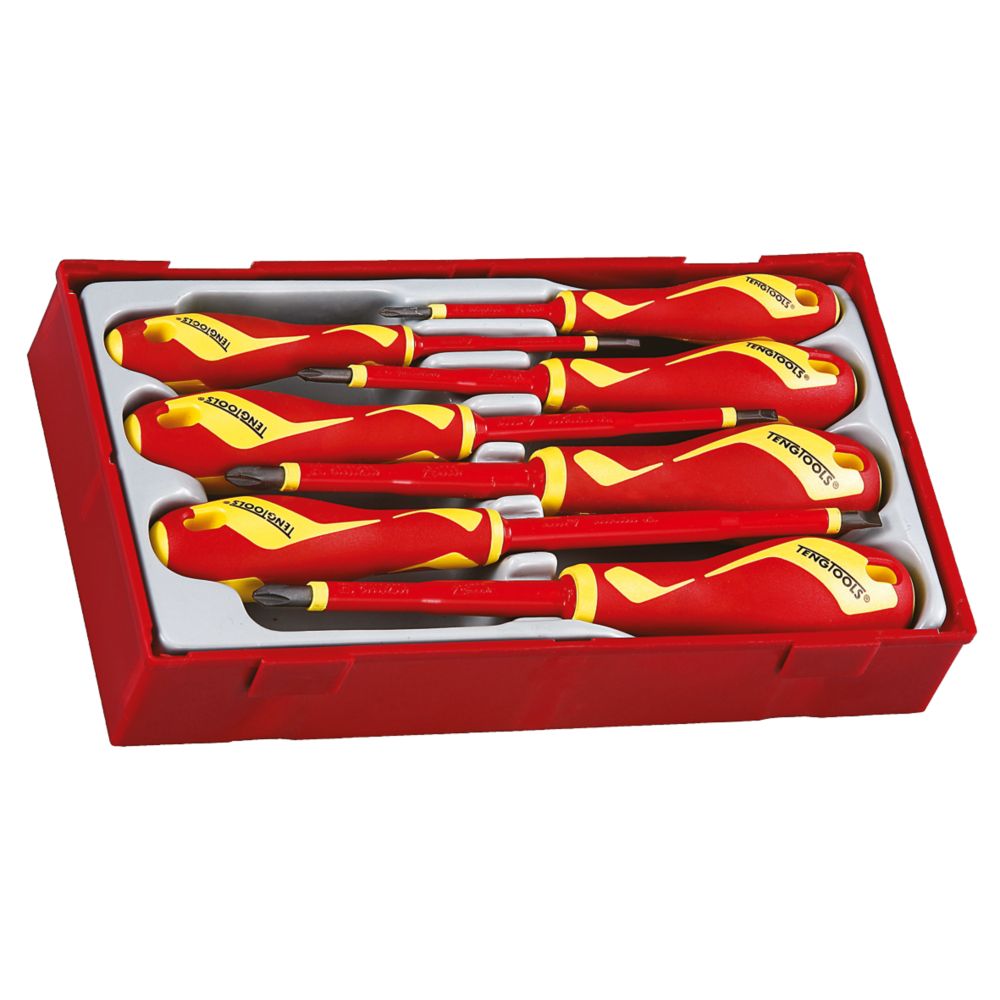 Teng Tools TTV907N Mixed VDE Insulated Screwdriver Set 7 Pieces