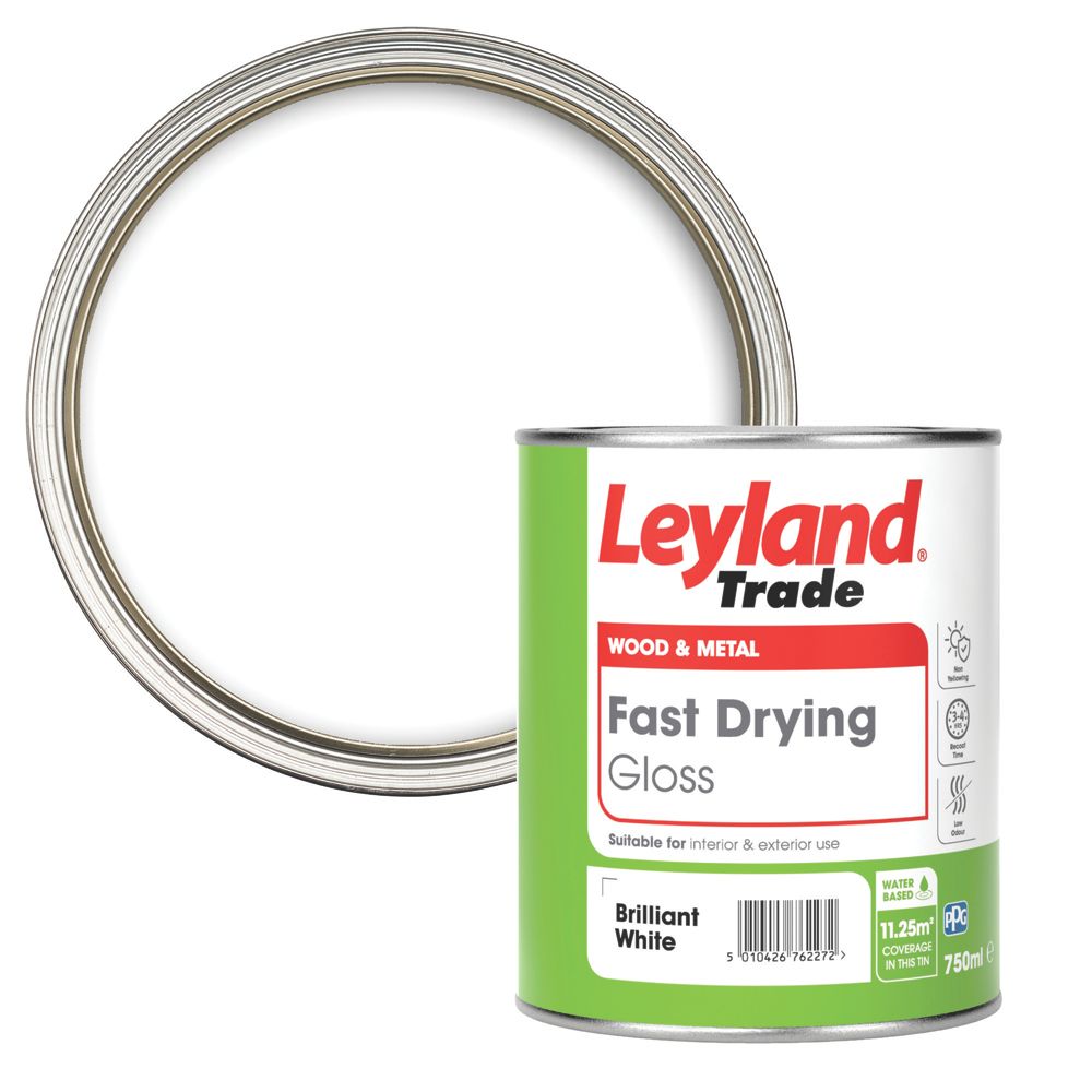 Leyland Trade Fast Drying Gloss Paint Brilliant White 750ml Reviews