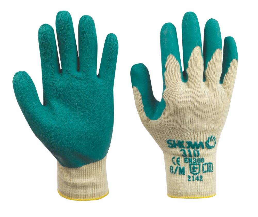 Showa 310G Latex Grip Gloves Green X Large