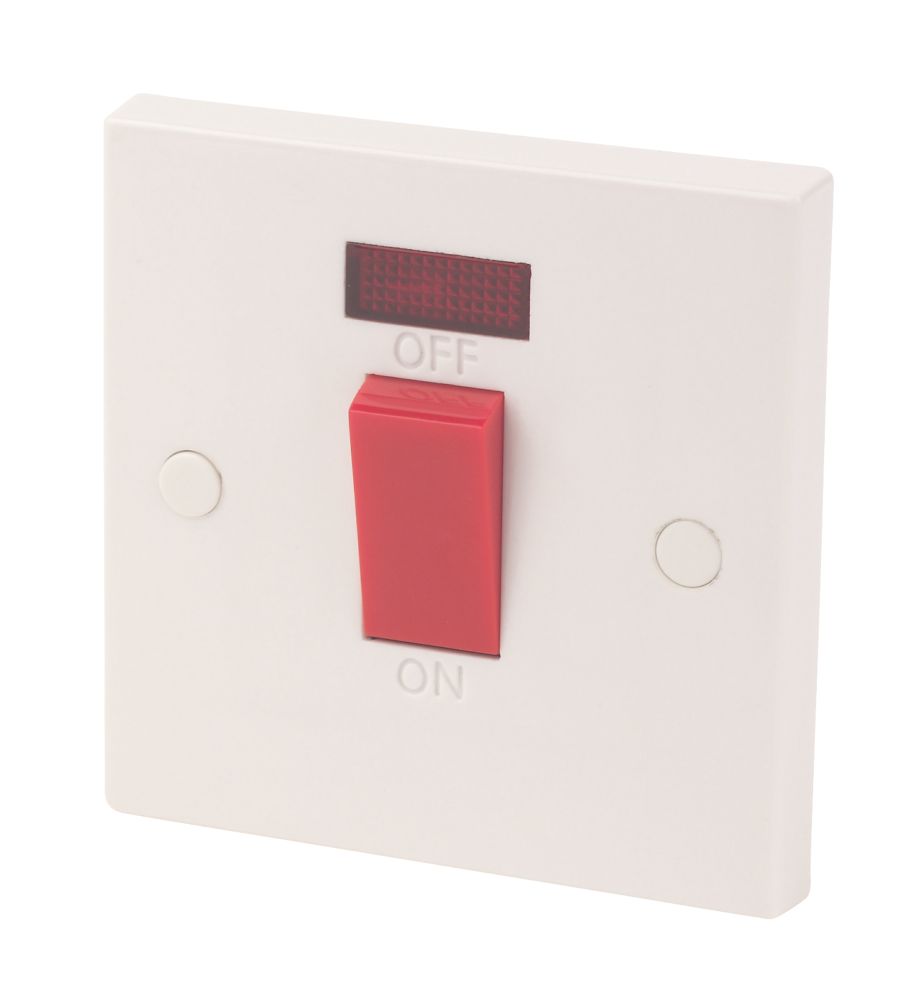 45A 1-Gang DP Cooker Switch White with Neon with White Inserts Reviews