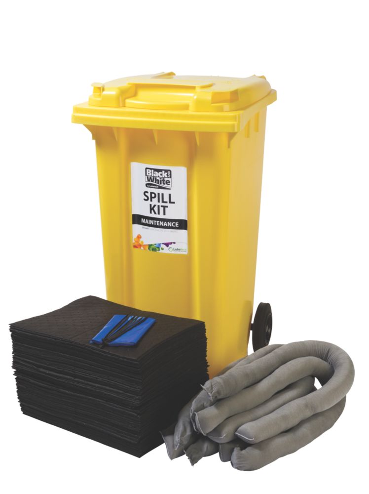 Lubetech Black White 240ltr Maintenance Spill Response Kit Spill Kits Screwfix Com