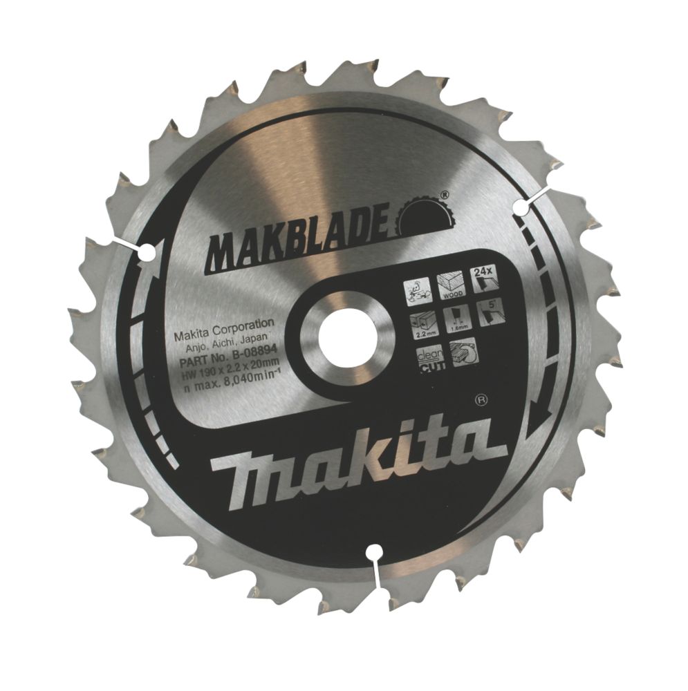 Makita Tct Mitre Saw Blade 190 X 20mm 24t Circular Saw Blades