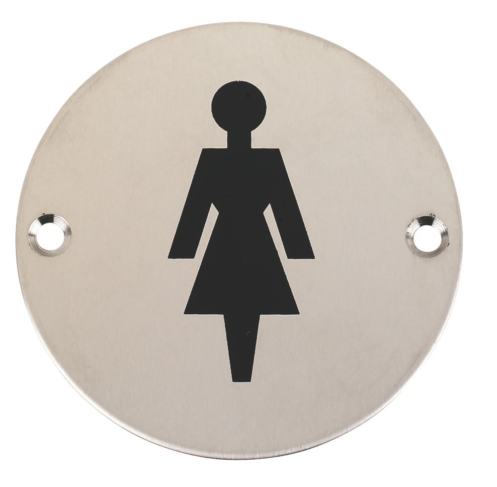 Female WC Sign Satin Stainless Steel 76mm Reviews