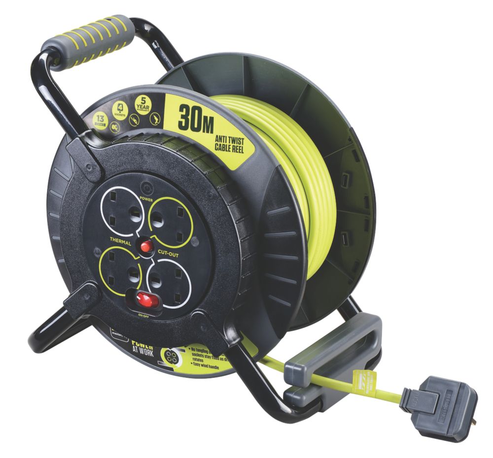 PRO XT OATFU30134SL 13A 4-Gang 30m Cable Reel 240V Reviews