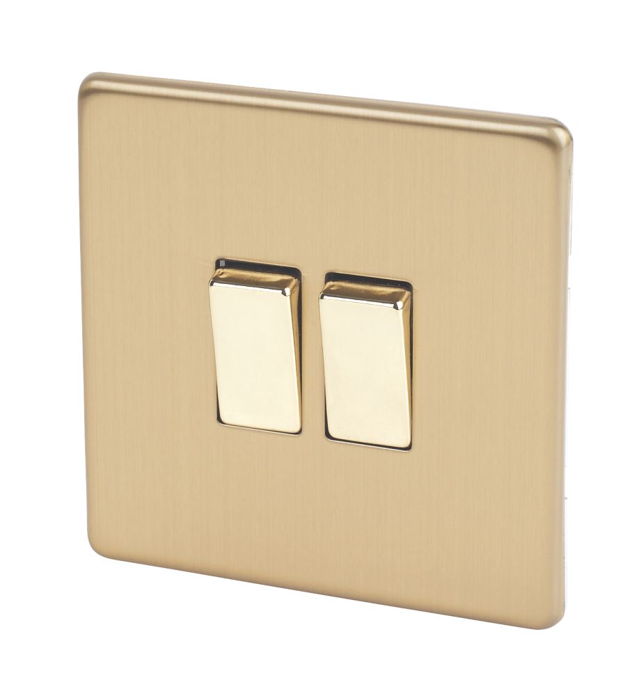 Varilight 10AX 2-Gang 2-Way Light Switch Brushed Brass Reviews