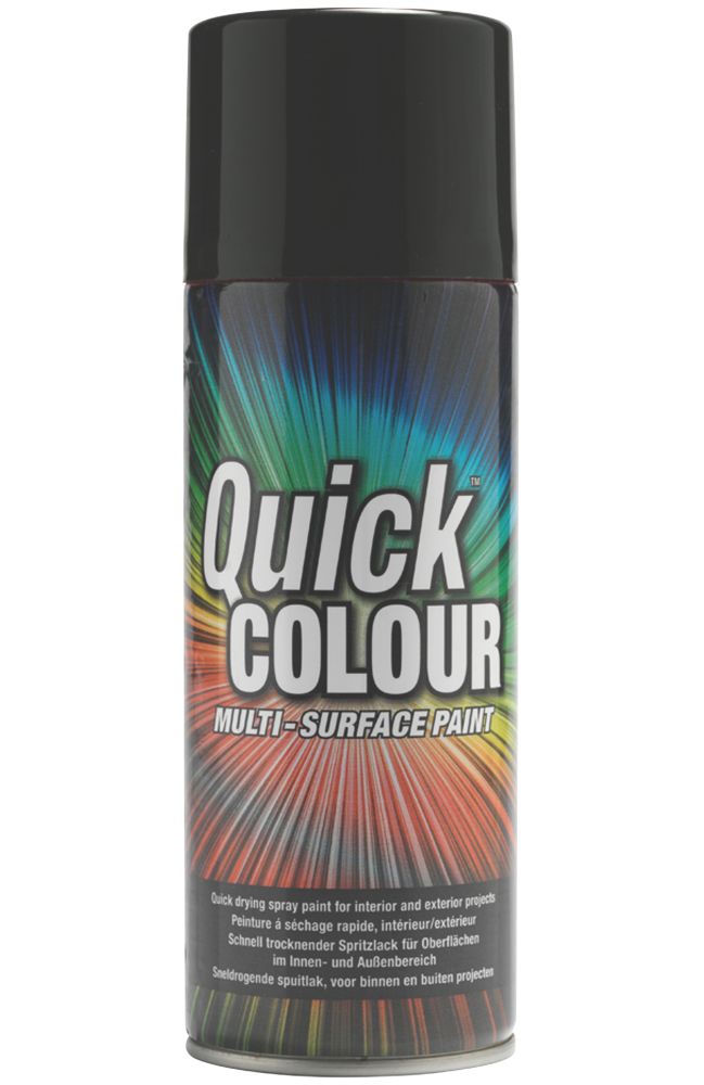 Quick Colour Spray Paint Gloss Black 400ml Reviews