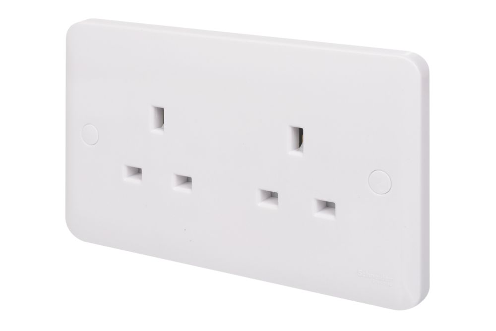 Schneider Electric Lisse 13A 2-Gang Unswitched Plug Socket White Reviews